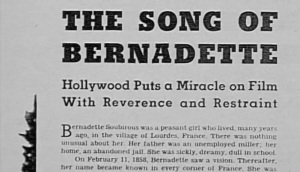 song of bernadette newspaper